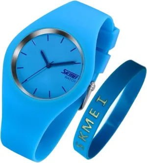 SKMEI Watches for Young Women Lady Sports Silicone Band Waterproof Fashion Casual Simple Quartz Analog Teens Girls Gift Black Wrist Watch