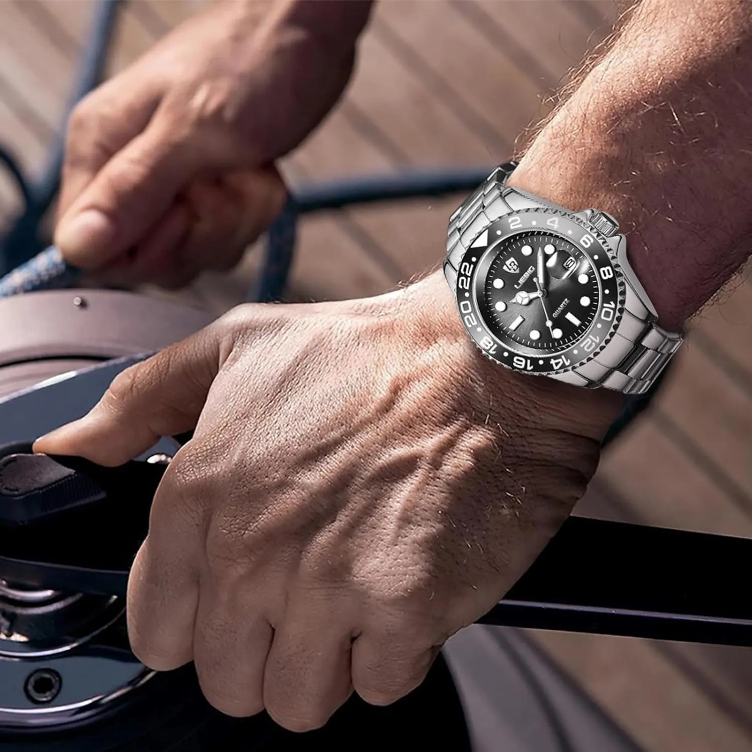 SKMEI Wrist Watch for Men Waterproof Mens Stainless Steel Watches with Analog Luminous Quartz
