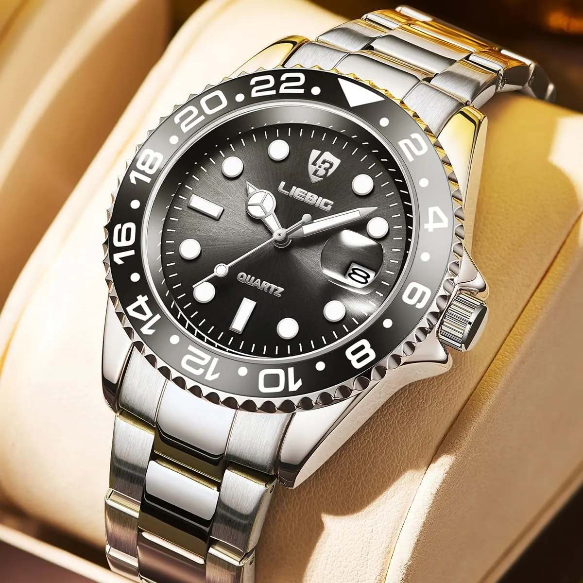 SKMEI Wrist Watch for Men Waterproof Mens Stainless Steel Watches with Analog Luminous Quartz