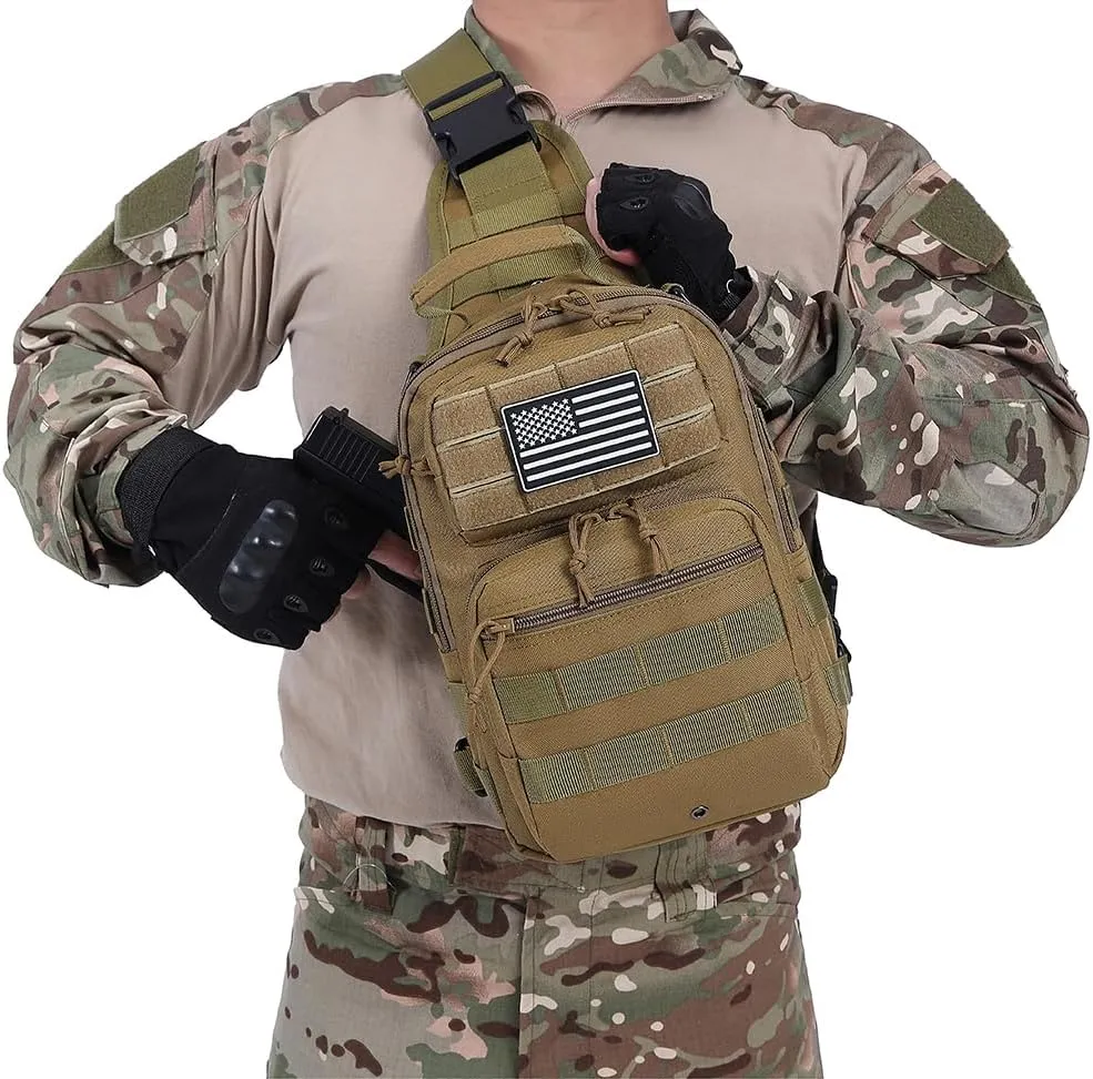 Small Tactical Military Backpack Sling Crossbody Holster Bag For Men CCW Sling Bag 10L