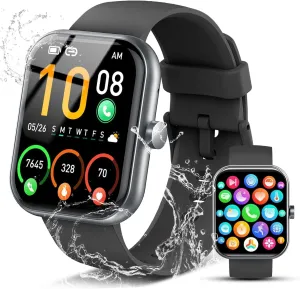 Smart Watch for Men Women, 1.96" Fitness Tracker Running Watch (Answer/Make Call), IP68 Waterproof, Pedometer, Sleep/Step/Activity/Heart Rate Monitor, 110  Sport Modes Smartwatch for Adroid iOS Phone