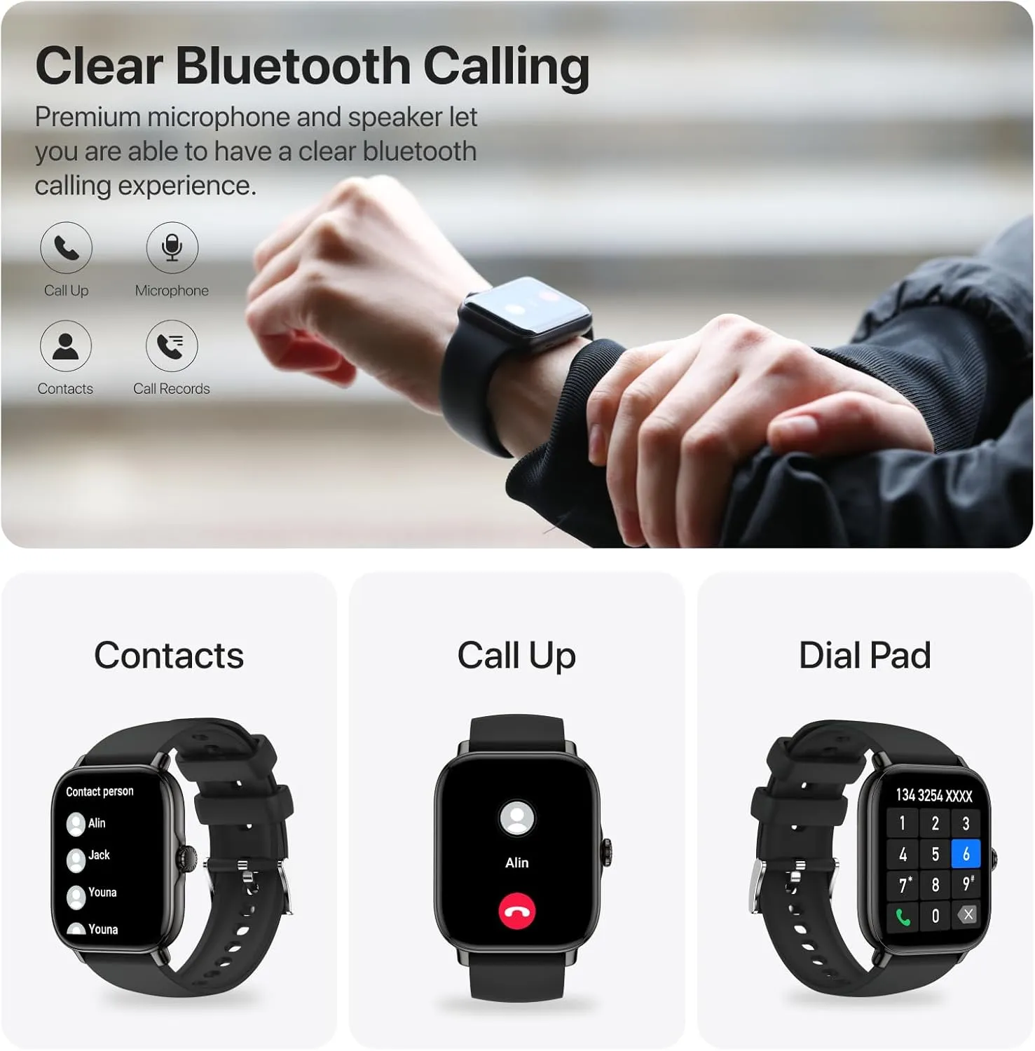 Smart Watch for Men Women (Answer/Make Calls/AI Voice Control) 1.91" for Android Phones iPhone Samsung Compatible IP68 Waterproof/Heart Rate/Sleep Tracker/116 Sport Modes.