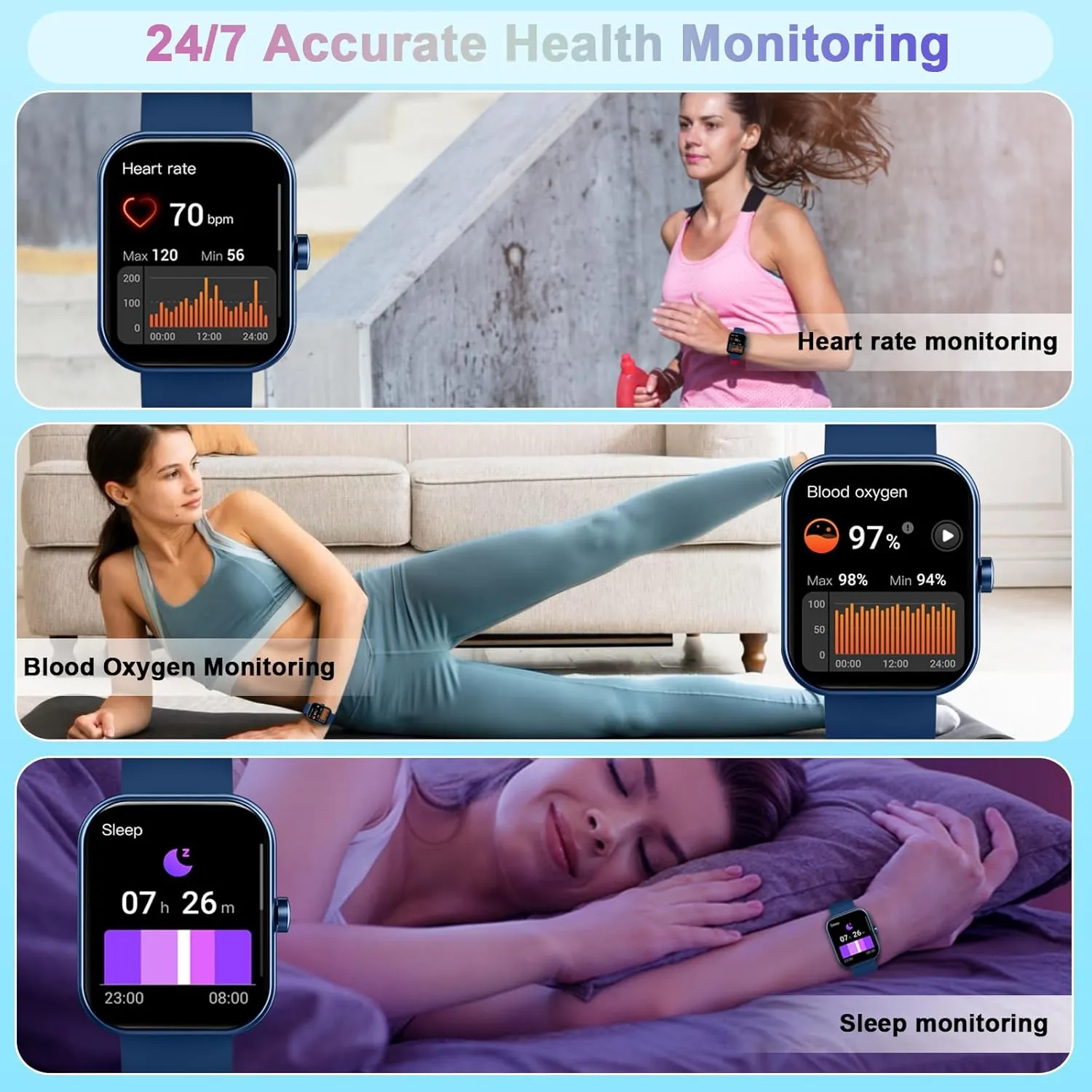 Smart Watch for Men Women(Answer/Make Call), 2025 New Smartwatch 1.96" HD Fitness Watch with 110  Sport Modes, Heart Rate, Sleep Monitor, Pedometer, IP68 Waterproof Activity Tracker for Android iOS