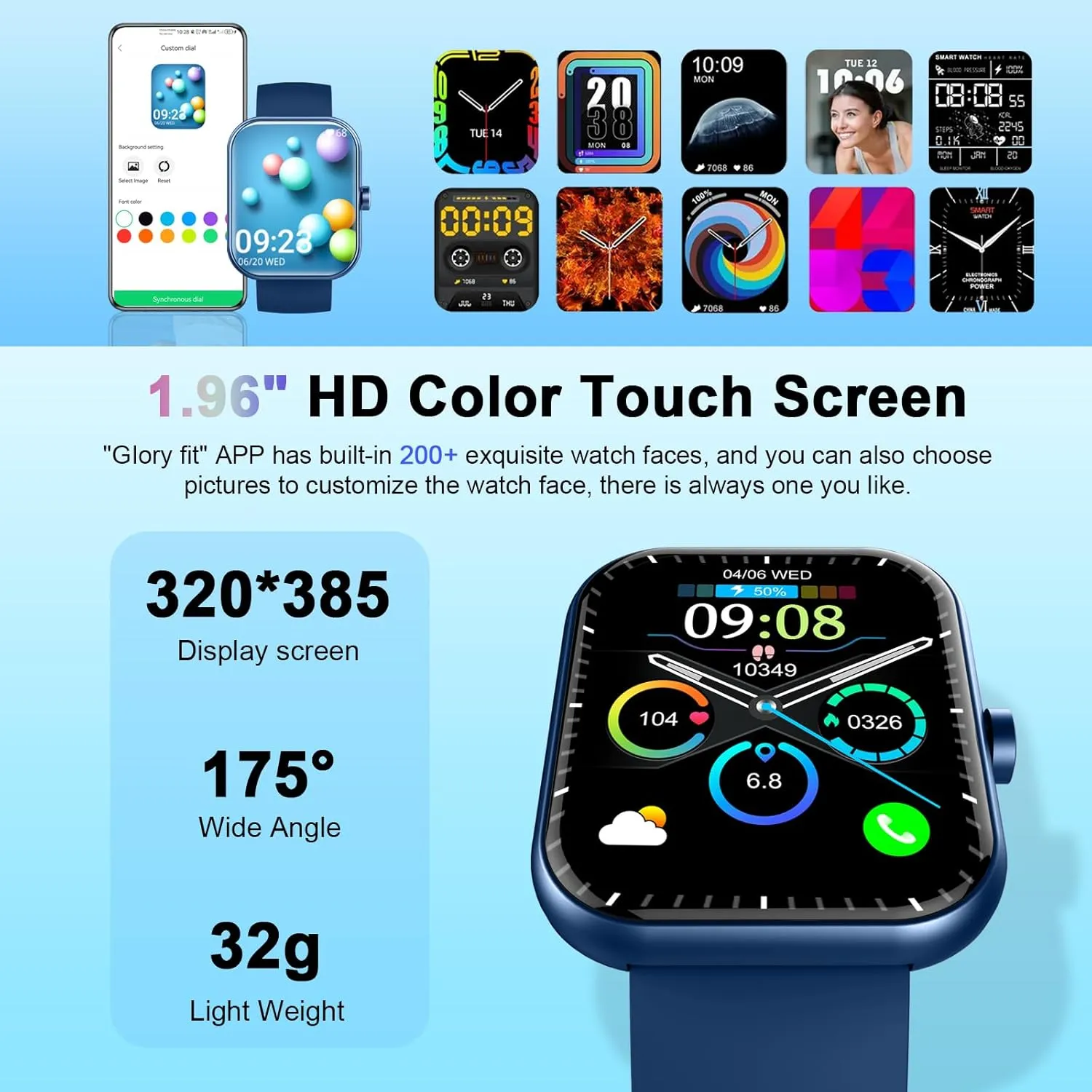 Smart Watch for Men Women(Answer/Make Call), 2025 New Smartwatch 1.96" HD Fitness Watch with 110  Sport Modes, Heart Rate, Sleep Monitor, Pedometer, IP68 Waterproof Activity Tracker for Android iOS