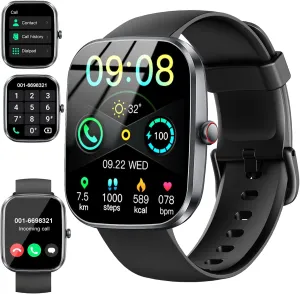 Smart Watch(Answer/Make Call), 1.91" Smartwatch for Men Women, NEW Fitness Watch with 110  Sport Modes, Fitness Activity Tracke with Pedometer/Sleep Monitor/Heart Rate/IP68 Waterproof, for Android iOS
