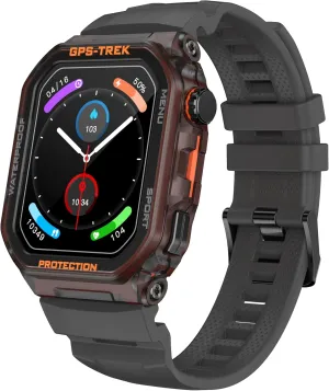 Smart Watches for Men - Military Smart Watch for Men, Fitness Watch Waterproof IP68, 24/7 Heart Rate/Sleep/Stress, Activity Trackers Compatible with Android and iOS, 100 Sport Modes (Gray)