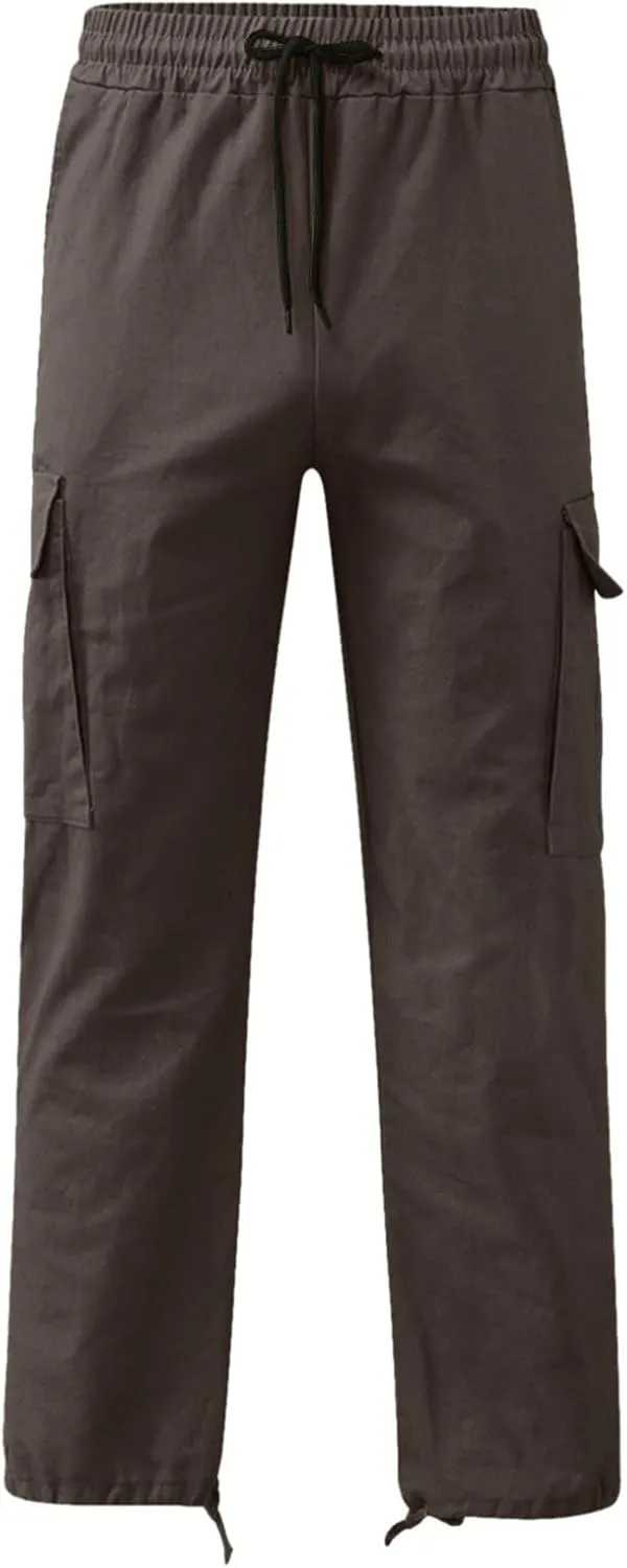 SMIDOW Mens Cargo Pants Relaxed Fit Elastic Waist Casual Loose Joggers Workout Athletic Pant Trousers Trendy Sweatpants