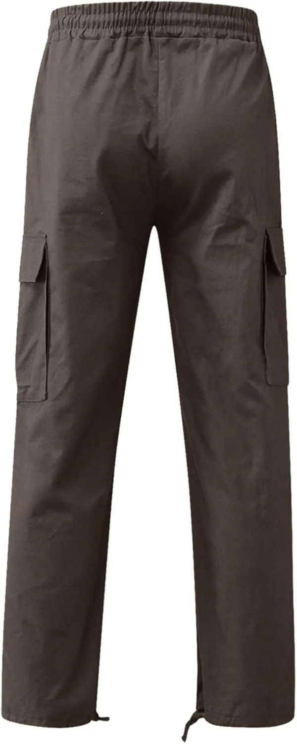 SMIDOW Mens Cargo Pants Relaxed Fit Elastic Waist Casual Loose Joggers Workout Athletic Pant Trousers Trendy Sweatpants