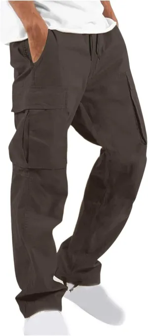 SMIDOW Mens Cargo Pants Relaxed Fit Elastic Waist Casual Loose Joggers Workout Athletic Pant Trousers Trendy Sweatpants