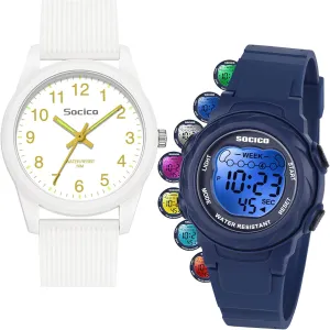 SOCICO Kids Watches for Boys & Girls – Digital 7 Color Lights, Stopwatch, Alarm & Analog Easy Time Learning – 50M Waterproof, Soft Durable Bands, Great Gift for Ages 4-12