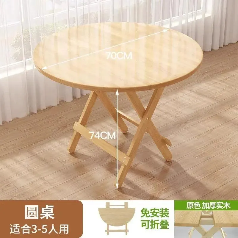 Solid Wood Dining Table Foldable Household Small Apartment Eating Rectangular Foldable Square Table Simple Small Table