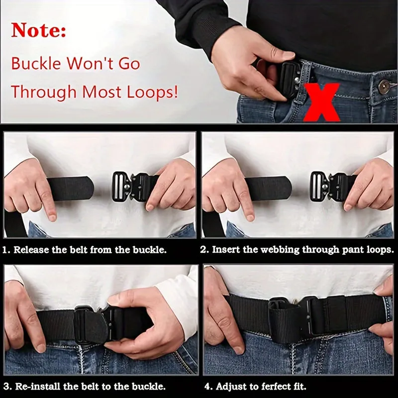 Sopffy 3 Pack Tactical Belts Military Style Nylon Web Tool Belt Green Khaki
