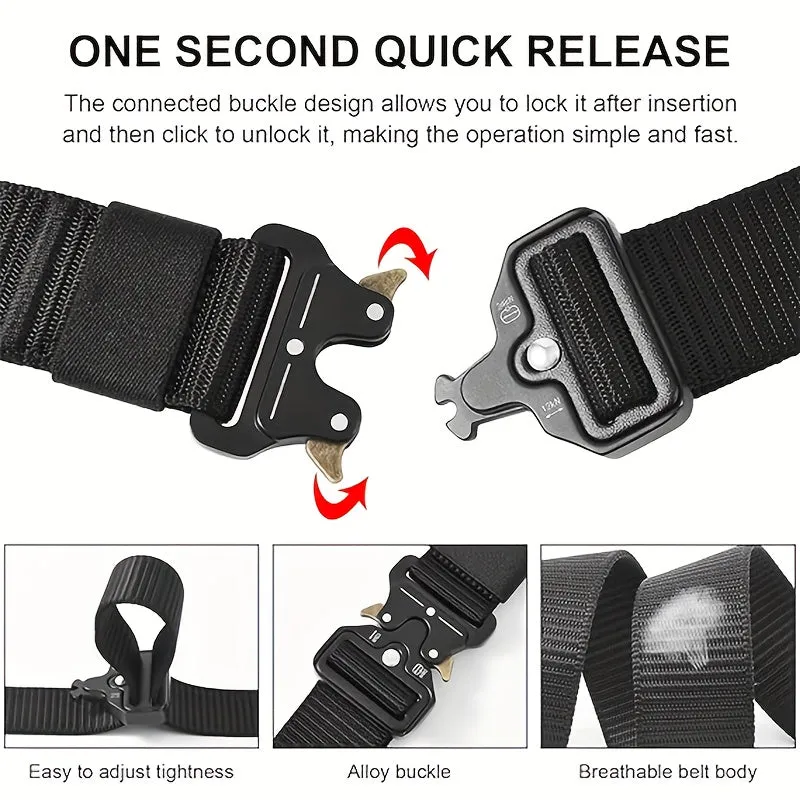 Sopffy 3 Pack Tactical Belts Military Style Nylon Web Tool Belt Green Khaki