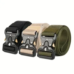 Sopffy 3 Pack Tactical Belts Military Style Nylon Web Tool Belt Green Khaki