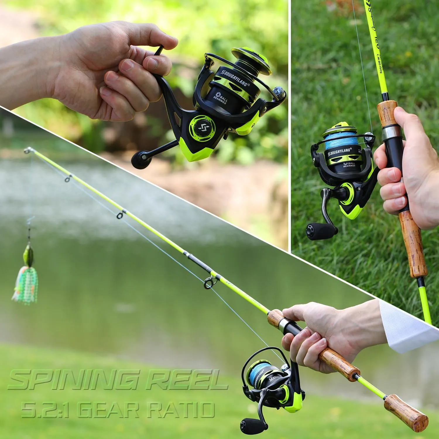 Sougayilang Spinning Fishing Reels, Carbon Fiber 17.5LBs Max Drag,5.2:1 Gear Ratio, Ultra Smooth Powerful for Inshore Boat Rock Freshwater Saltwater Fishing