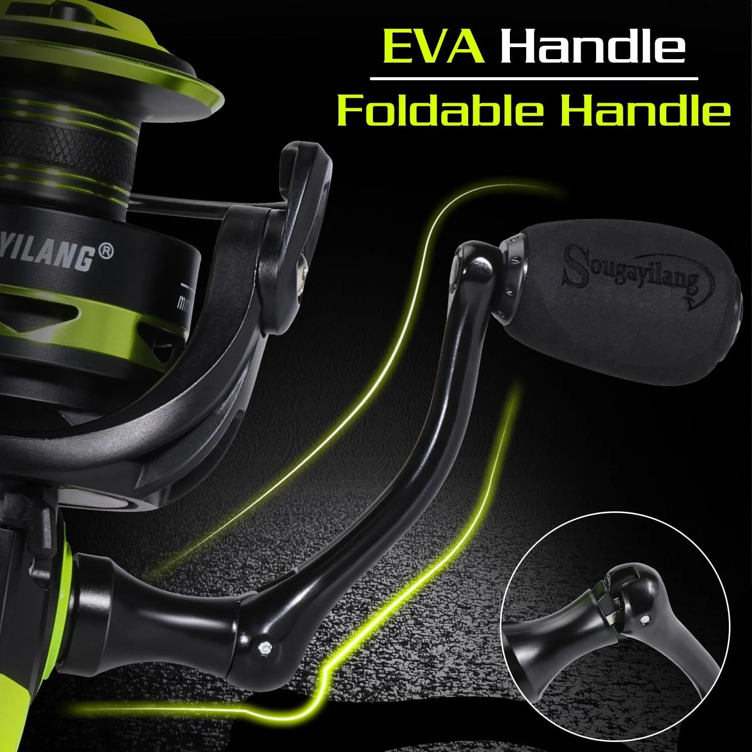 Sougayilang Spinning Fishing Reels, Carbon Fiber 17.5LBs Max Drag,5.2:1 Gear Ratio, Ultra Smooth Powerful for Inshore Boat Rock Freshwater Saltwater Fishing