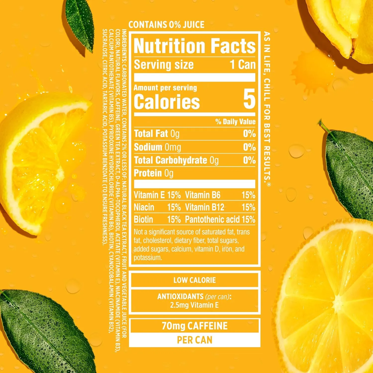 Sparkling Ice Caffeine Tea   Lemonade Sparkling Water with Caffeine, Zero Sugar, with Antioxidants and Vitamins,16 fl oz Cans (Pack Of 12)