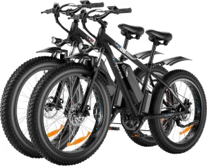 Speedrid Electric Bike 26" Fat Tire Electric Bike for Adult, 25mph Peak 750W 48V 10.4/ 13Ah Removable Battery Electric Mountain Bike, Commuting Off Road Ebike 7 Speed & Front Suspension Fast Charge