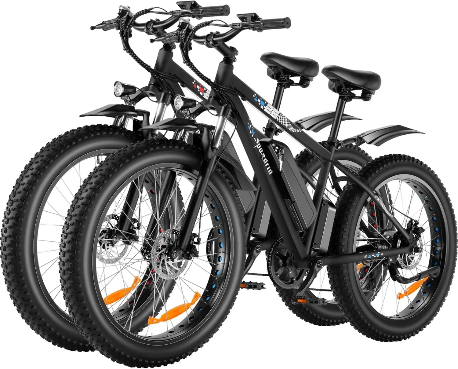 Speedrid Electric Bike 26" Fat Tire Electric Bike for Adult, 25mph Peak 750W 48V 10.4/ 13Ah Removable Battery Electric Mountain Bike, Commuting Off Road Ebike 7 Speed & Front Suspension Fast Charge
