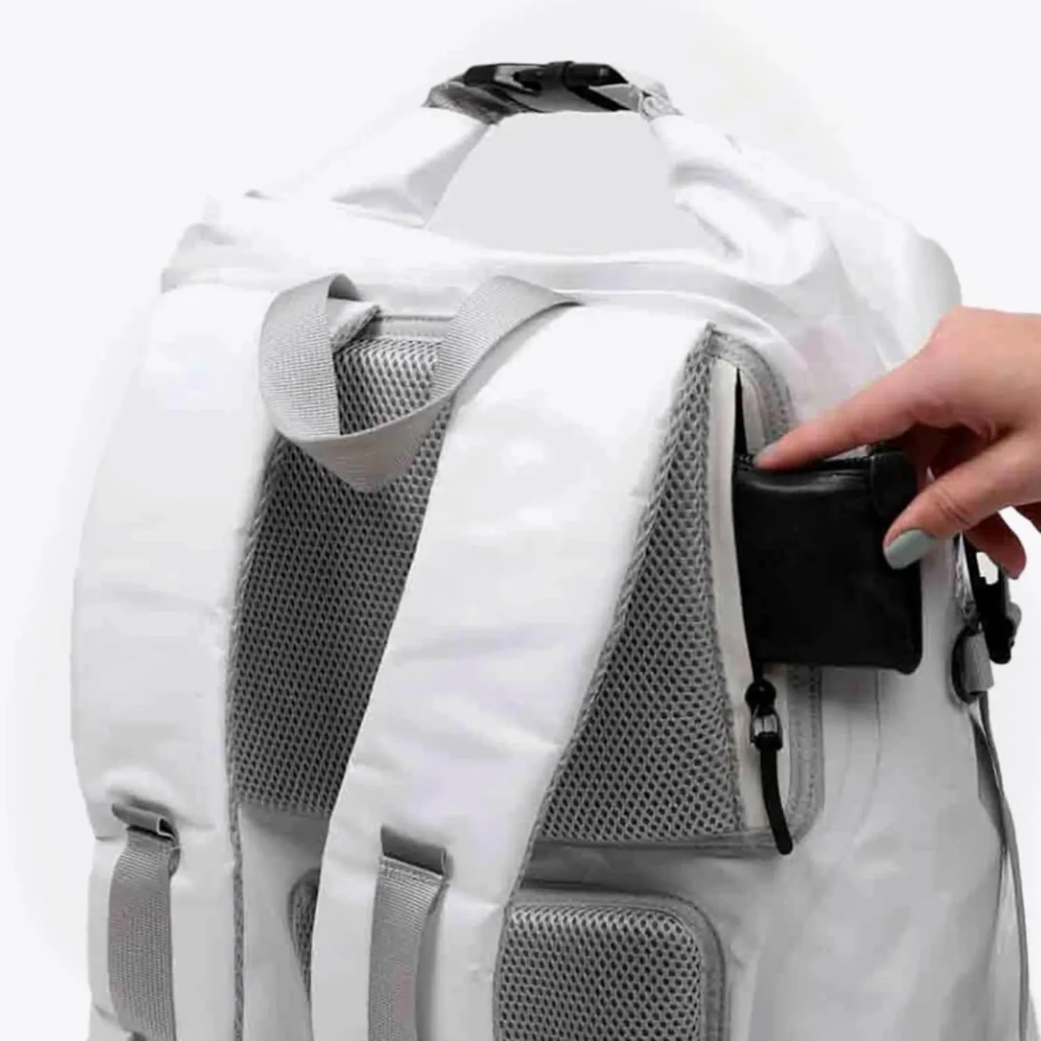 Spin Bag 18L, Durable, Waterproof Backpack, Carry On Bag for Sports, Work & Travel with Space for Laptop & Shoes, White