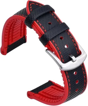 Sports Fluoro Rubber Leather Watch Strap Bracelet Watchbands Diving Waterproof Watch Replacement Band