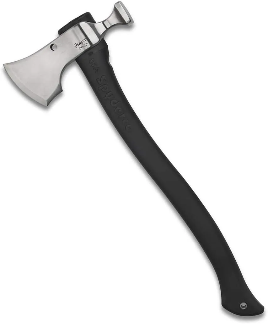 Spyderco Genzow HatchetHawk Utility Tomahawk with Tough 5160 Steel Head and 15.82" Polypropylene Aluminum Handle - Includes Leather Sheath - H02
