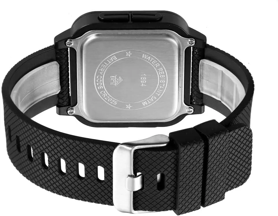 Square Men's Digital Watch Big Numbers Dial Large Face Waterproof LED Watches with Alarm Date Stopwatch