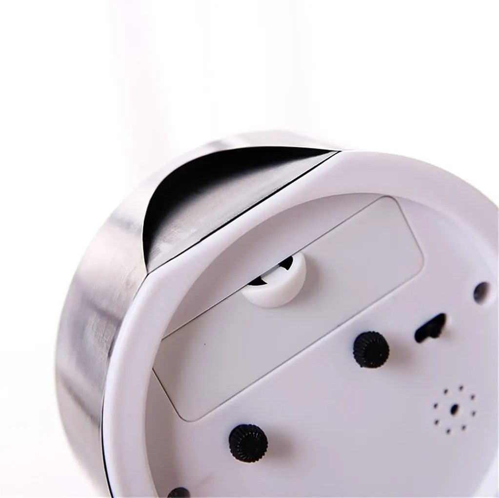 Square Round Small Alarm Clock Snooze Silent Sweeping Wake Up Table Clock Battery Powered Compact Portable Travel Alarm Clock(D)