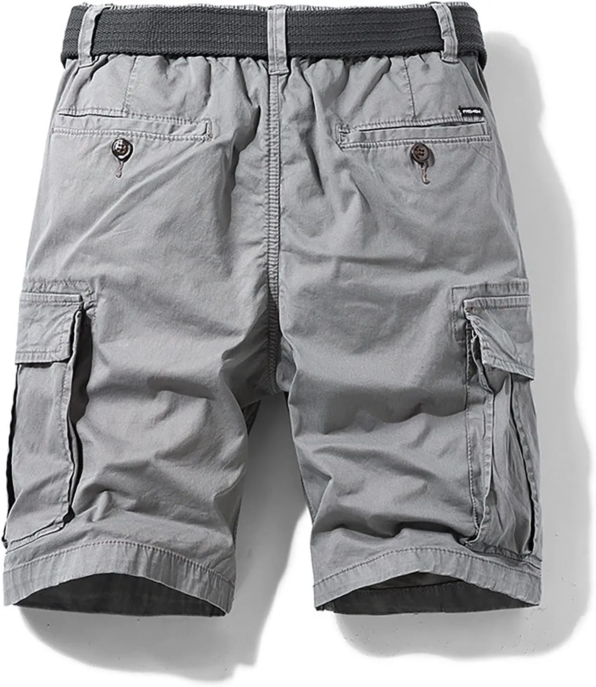 Stessotudo Mens Casual Shorts Drawstring Elastic Waist Cargo Short with Pockets Slim Fit Thin Comfy Knee Length Walking Short