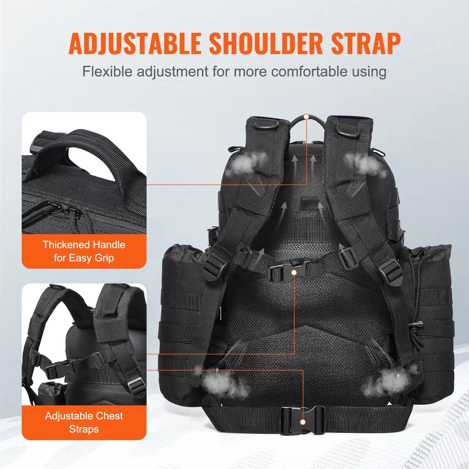 StoneBack™ 25L Tactical Pack – 500D Modular Backpack with MOLLE & Convertible Carry