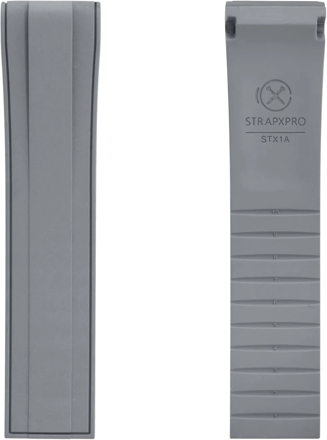 StrapXPro(STX1A) 22mm Watch Bands Men's Rubber Curved-end Watch Strap Replacement for Seiko Prospex Turtle & King Turtle Automatic Dive Watch SRP773, SRP775, SRP777, SPRA21, SRPE03, SRPE05, etc. ( Grey with Silver Clasp)