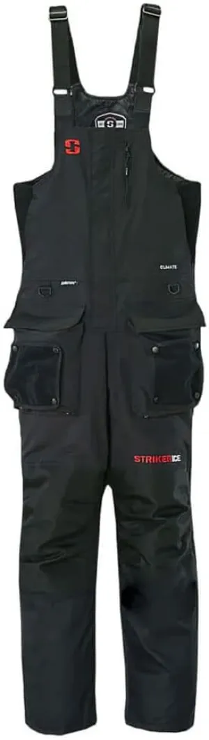 Striker Men's Climate Durable Windproof Water-Resistant Outdoor Ice Fishing Bib with Sureflote Flotation Technology, Black, 5X-Large