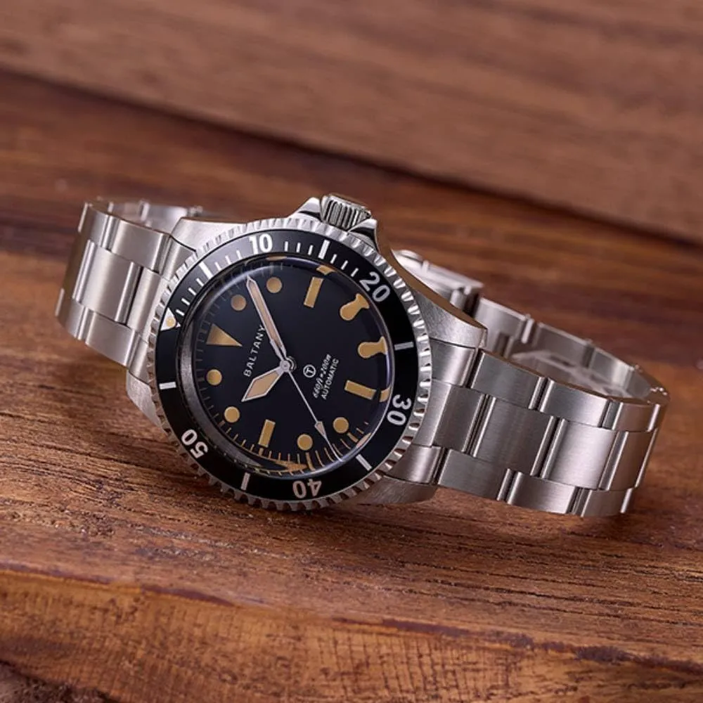 Submariner, Retro Dive Watch with 200m Waterproof, Military Watch for Men