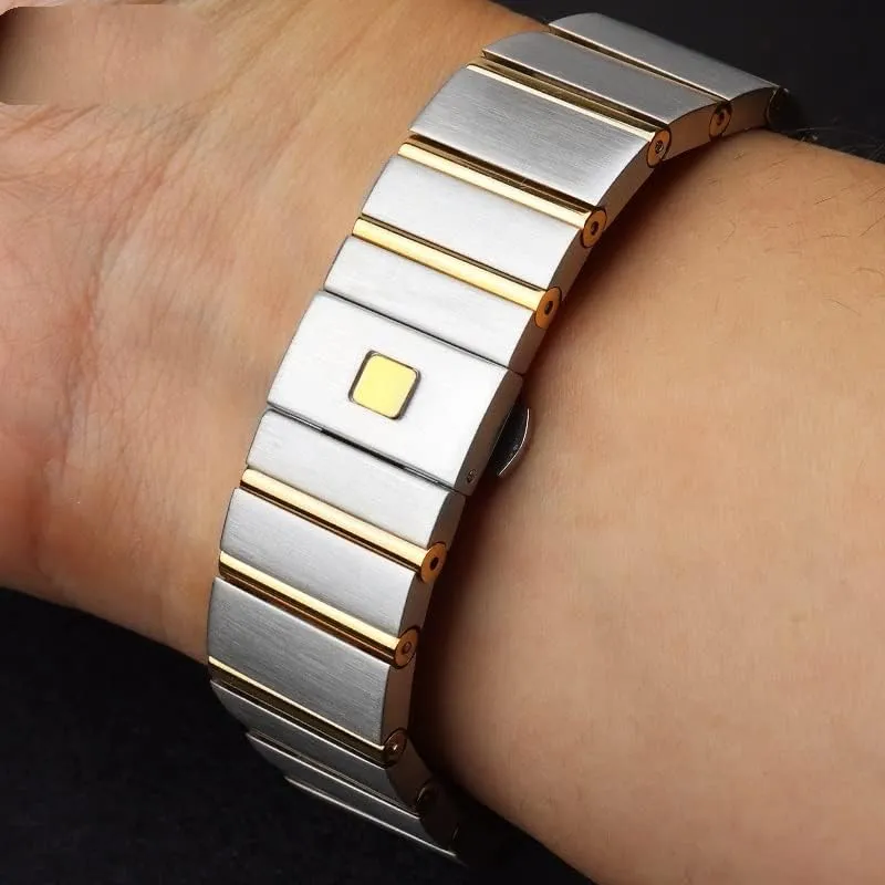 Suitable for Omega stainless steel strap 17mm 18mm 23mm 25mm solid metal strap steel bracelet