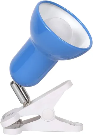 Sun-Rising Rong&LAN Clip lamp,360° Rotation Clip on Lamp Portable Book Reading Light,Clamp on Desk/Table/Bunk Bed/Cupboard Home Lighting, (Desk lamp,Seven Colors for Your Choice) Blue