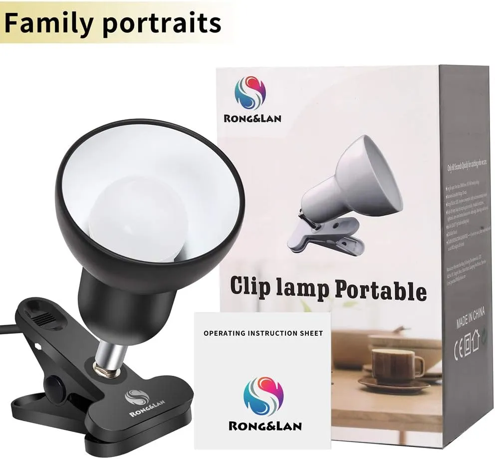 Sun-Rising Rong&LAN Clip lamp,360° Rotation Clip on Lamp Portable Book Reading Light,Clamp on Desk/Table/Bunk Bed/Cupboard Home Lighting, (Desk lamp,Seven Colors for Your Choice) Blue