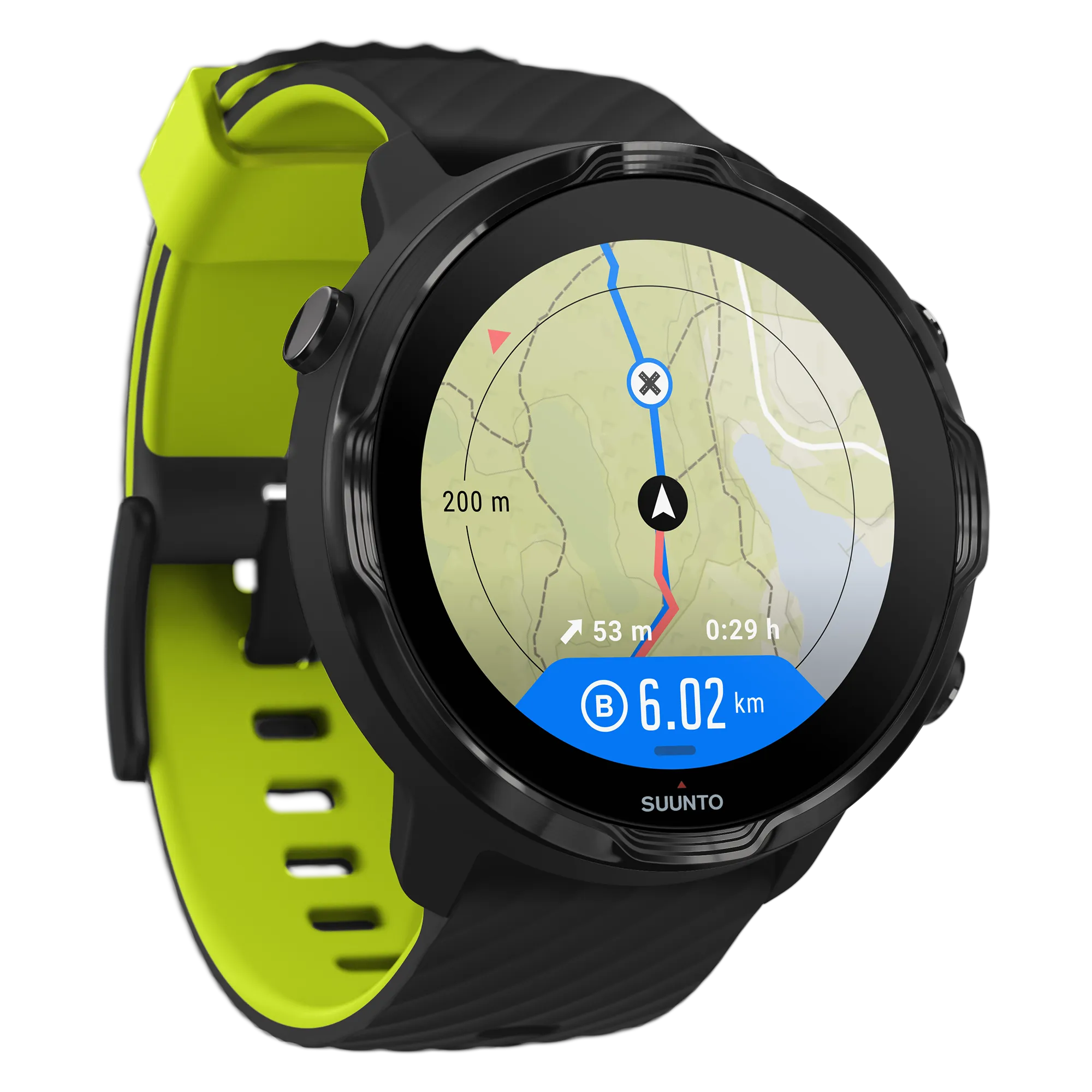 SUUNTO 7 Black Lime GPS Sports Smartwatch With Versatile Sports Experience with Wearable4U EarBuds Power Bundle