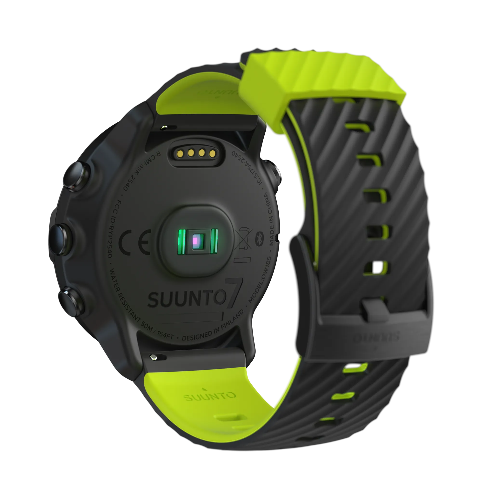 SUUNTO 7 Black Lime GPS Sports Smartwatch With Versatile Sports Experience with Wearable4U EarBuds Power Bundle