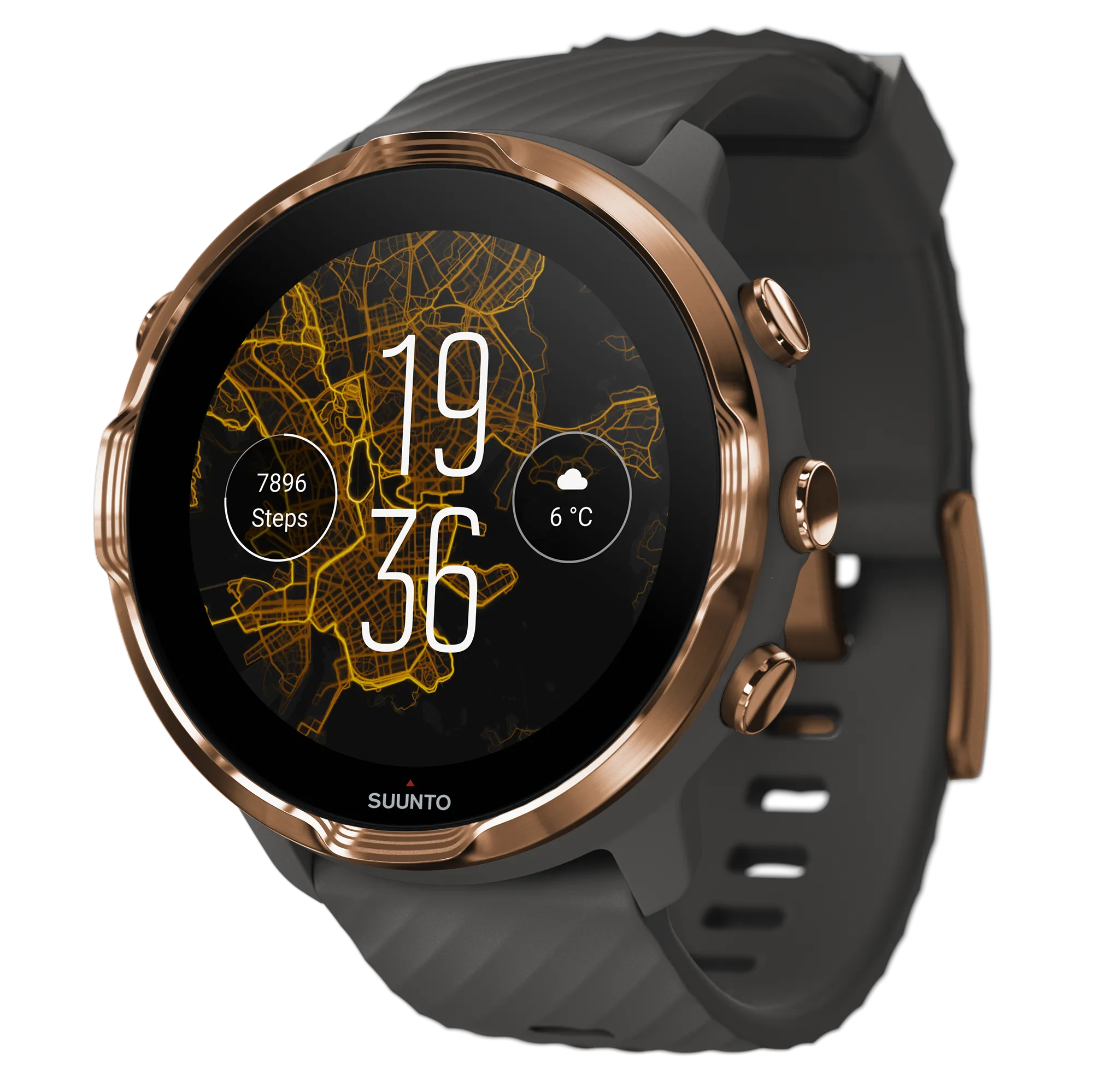 SUUNTO 7 Graphite Copper GPS Smartwatch with Versatile Sports Experience with Wearable4U EarBuds Power Bundle