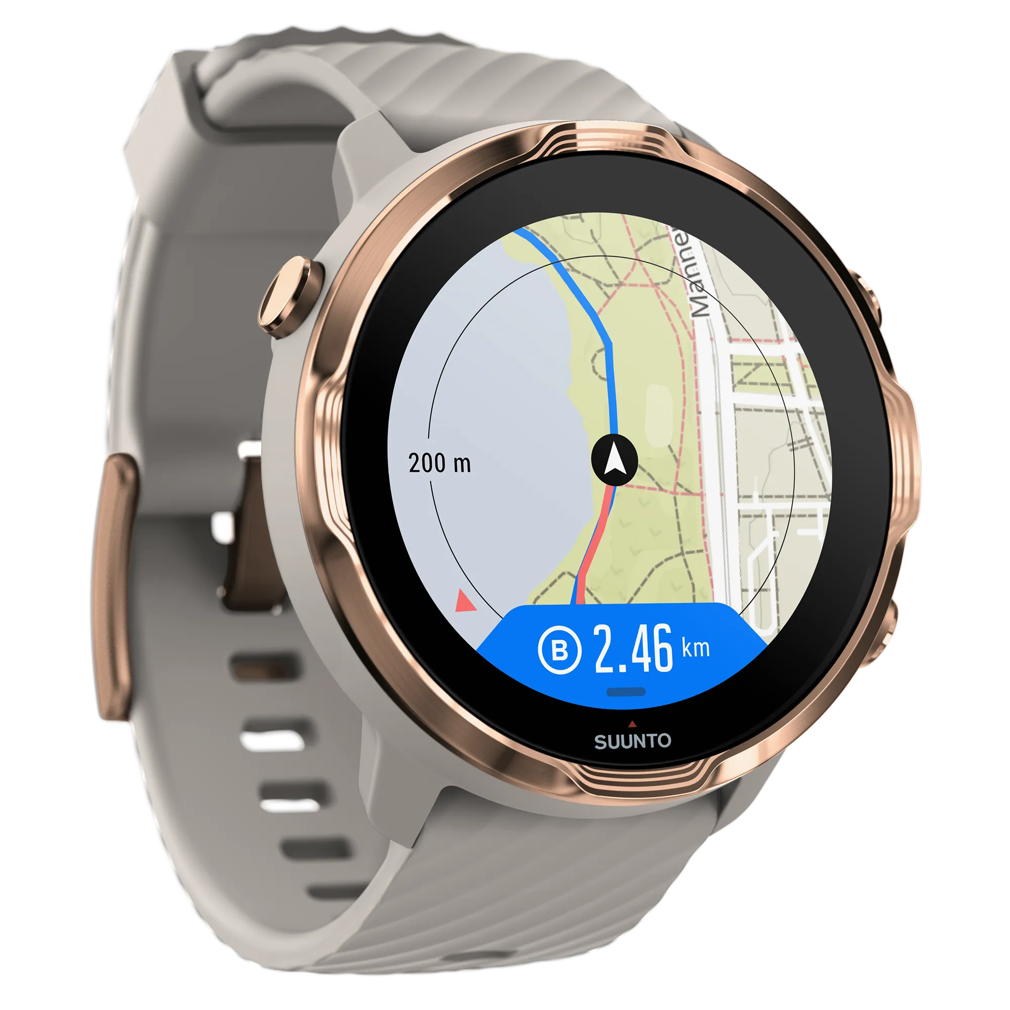 SUUNTO 7 Sandstone Rosegold GPS Sport Smartwatch with Versatile Sports Experience with Wearable4U EarBuds Power Bundle