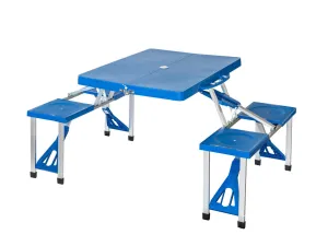 Table 4-seater - Foldable Camping Lightweight Easy to install Set Blue Augmented reality