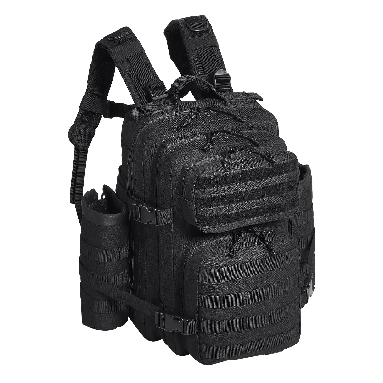 Tactical Backpack 25L Military Backpack with Molle Mode & 3 Compartments,Military Tactical Backpack For Men Molle Daypack 3 Day Bug Out Bag Hiking Rucksack With Bottle Holder