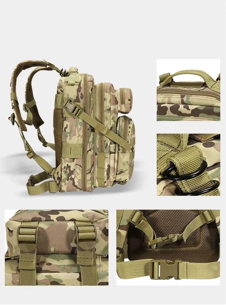 Tactical Backpack Military Molle Hiking 30L Tactical Outdoor Mountaineering Trekking Attack Maple Camouflage
