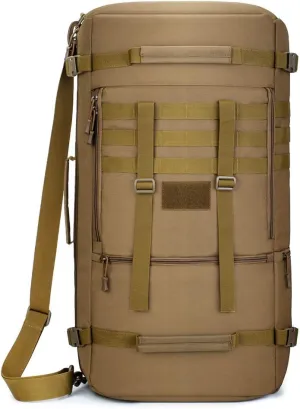 Tactical Backpack Military Molle Hiking 65L Outdoor camouflage hiking one shoulder hand sports khaki