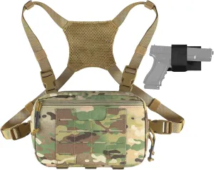 Tactical Chest Pack 2L Utility Molle Chest Rig CCW Chest Pouch Hiking Hunting Fishing Running Bag EDC Outdoor Pack