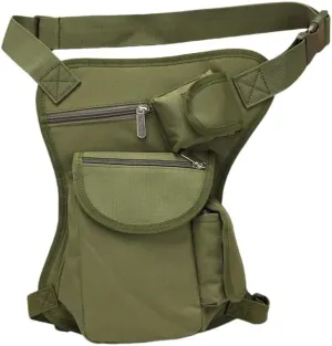 Tactical Drop Leg Bag, Military Style Waist Pack with Multiple Pockets, Available in Black, Army Green, Khaki (army green)