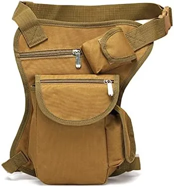 Tactical Drop Leg Bag, Military Style Waist Pack with Multiple Pockets, Available in Black, Army Green, Khaki (Black)