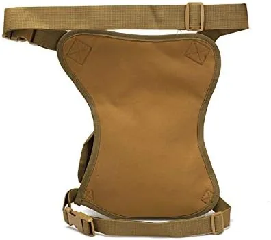 Tactical Drop Leg Bag, Military Style Waist Pack with Multiple Pockets, Available in Black, Army Green, Khaki (Black)