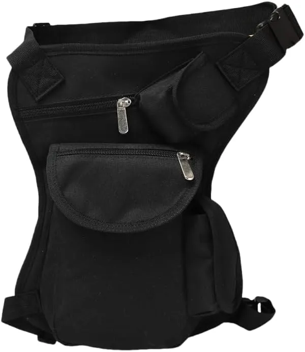 Tactical Drop Leg Bag, Military Style Waist Pack with Multiple Pockets, Available in Black, Army Green, Khaki (Black)