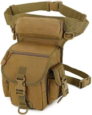 Tactical Drop Leg Bag, Military Waist Pack with Multiple Pockets, Camouflage (khaki)